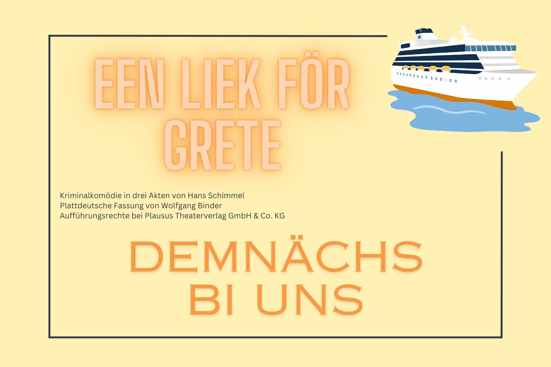 Szenenfoto aus „Een Liek för Grete“ – Niederdeutsche Bühne Rendsburg